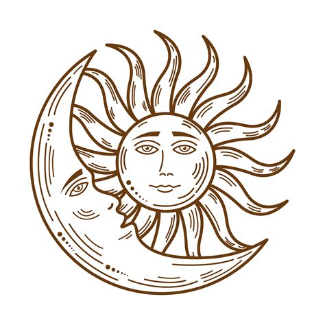 sun and moon vector